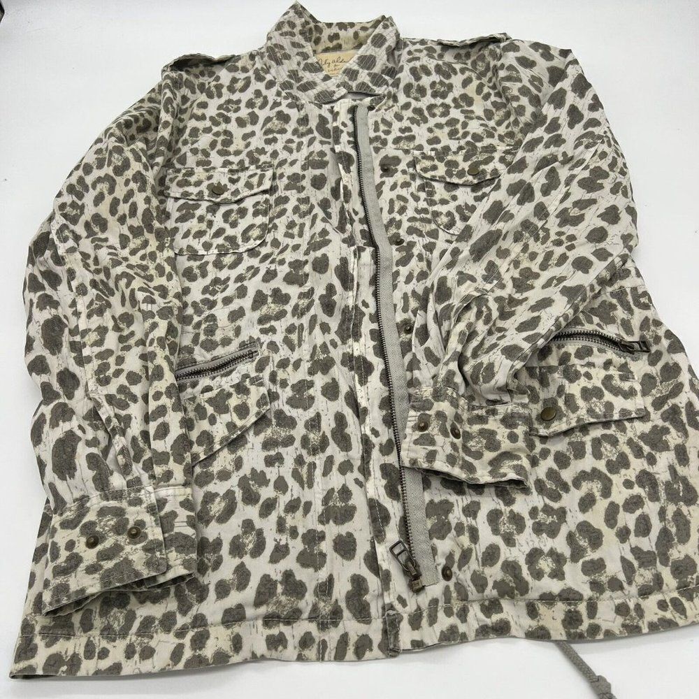 Lily Aldridge for Velvet leopard print safari Utility jacket medium